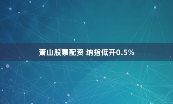 萧山股票配资 纳指低开0.5%