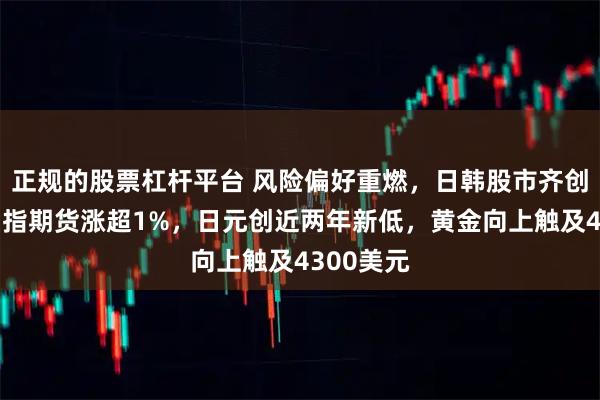 正规的股票杠杆平台 风险偏好重燃，日韩股市齐创新高，纳指期货涨超1%，日元创近两年新低，黄金向上触及4300美元